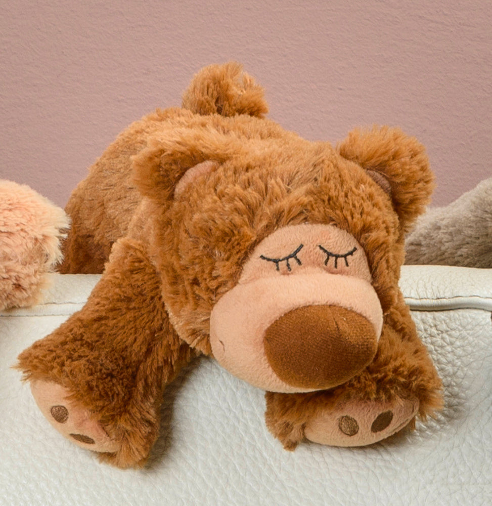 Warmies Sleepy Bear braun, mikrowellengeeignetes Wärmestofftier, das Wärme speichert und angenehm duftet