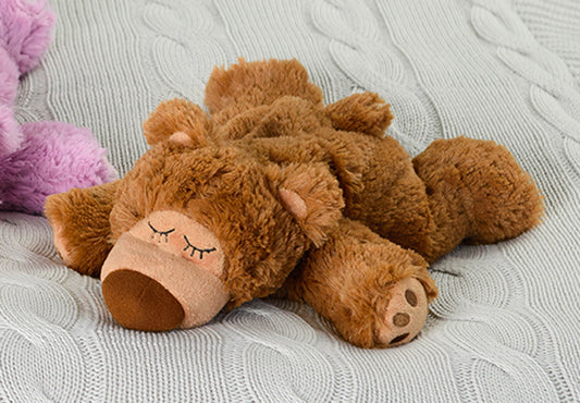 Warmies Sleepy Bear braun, mikrowellengeeignetes Wärmestofftier, das Wärme speichert und angenehm duftet