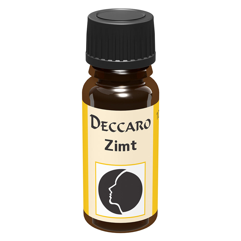 DECCARO Aromaöle zur Wohnraum-Aromatisierung. Inhalt 10ml, Parfüm-Öl Duftrichtung Zimt, geschlossene Flasche
