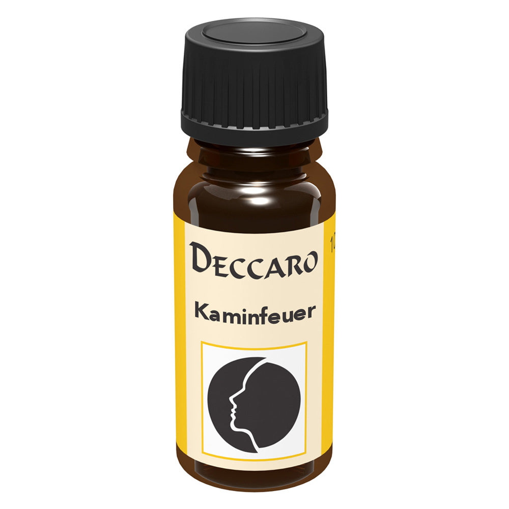 DECCARO Aromaöle zur Wohnraum-Aromatisierung. Inhalt 10ml, Parfüm-Öl Duftrichtung Kaminfeuer, geschlossene Flasche