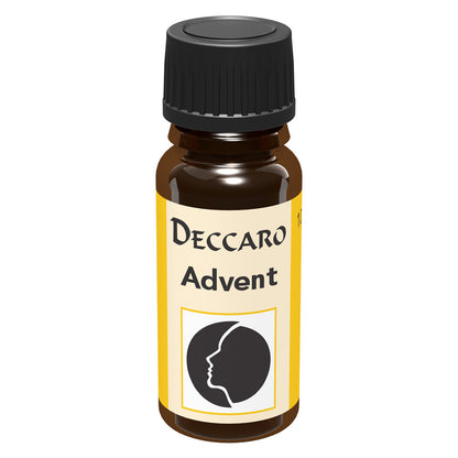 DECCARO Aromaöle zur Wohnraum-Aromatisierung. Inhalt 10ml, Parfüm-Öl Duftrichtung Advent, geschlossene Flasche