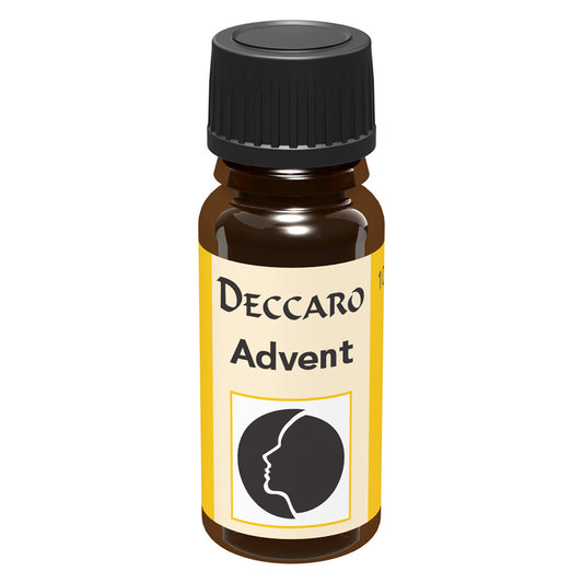 DECCARO Aromaöle zur Wohnraum-Aromatisierung. Inhalt 10ml, Parfüm-Öl Duftrichtung Advent, geschlossene Flasche