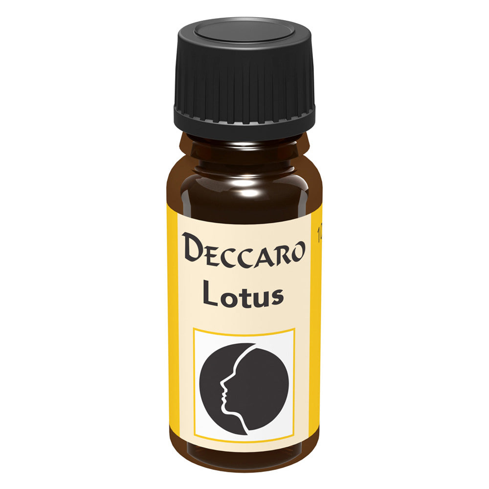 DECCARO Aromaöle zur Wohnraum-Aromatisierung. Inhalt 10ml, Parfüm-Öl Duftrichtung Lotus, geschlossene Flasche