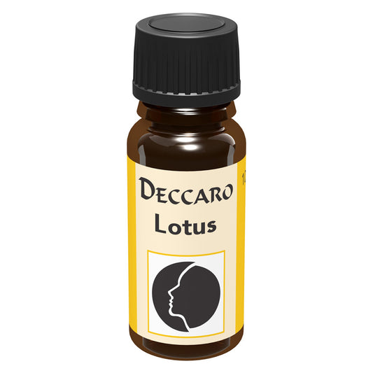 DECCARO Aromaöle zur Wohnraum-Aromatisierung. Inhalt 10ml, Parfüm-Öl Duftrichtung Lotus, geschlossene Flasche