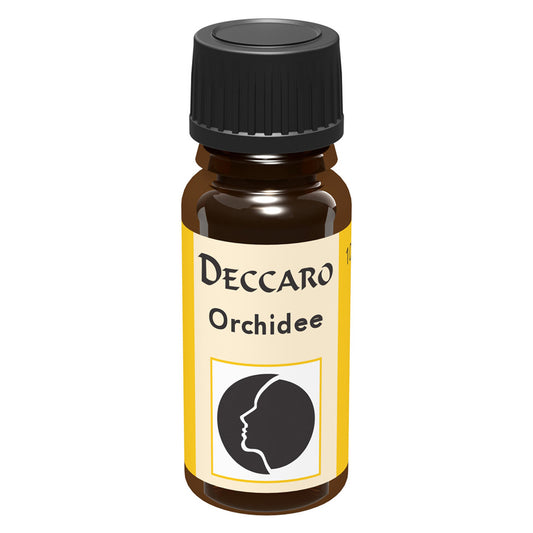 DECCARO Aromaöle zur Wohnraum-Aromatisierung. Inhalt 10ml, Parfüm-Öl Duftrichtung Orchidee, geschlossene Flasche