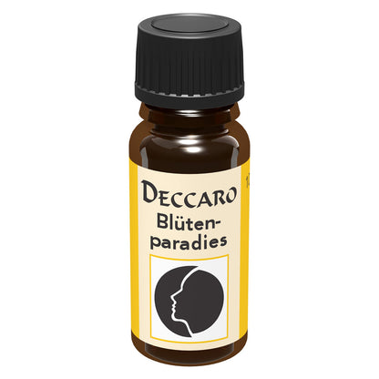 DECCARO Aromaöle zur Wohnraum-Aromatisierung. Inhalt 10ml, Parfüm-Öl Duftrichtung Blütenparadies, geschlossene Flasche