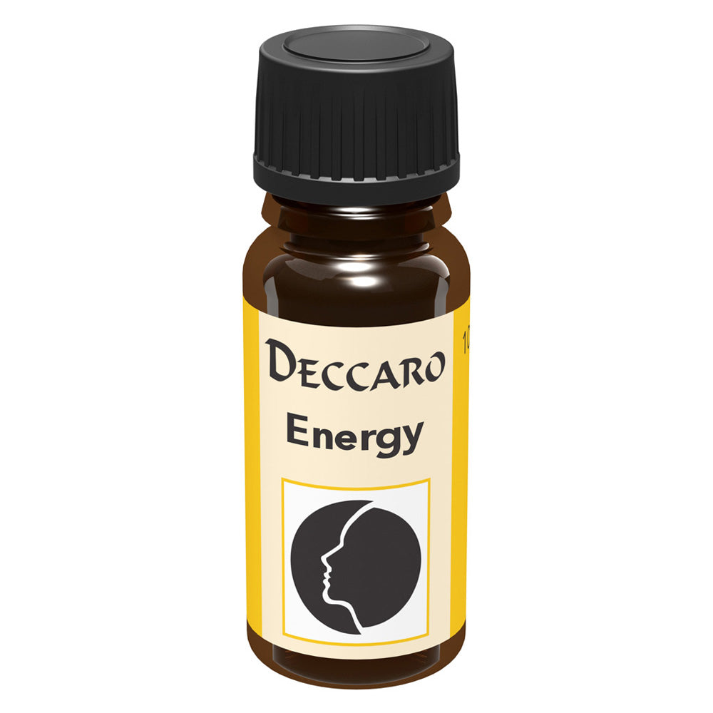 DECCARO Aromaöle zur Wohnraum-Aromatisierung. Inhalt 10ml, Parfüm-Öl Duftrichtung Energy, geschlossene Flasche