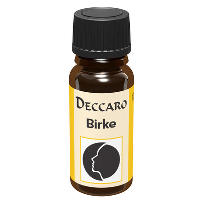 DECCARO Aromaöle zur Wohnraum-Aromatisierung. Inhalt 10ml, Parfüm-Öl Duftrichtung Birke, geschlossene Flasche