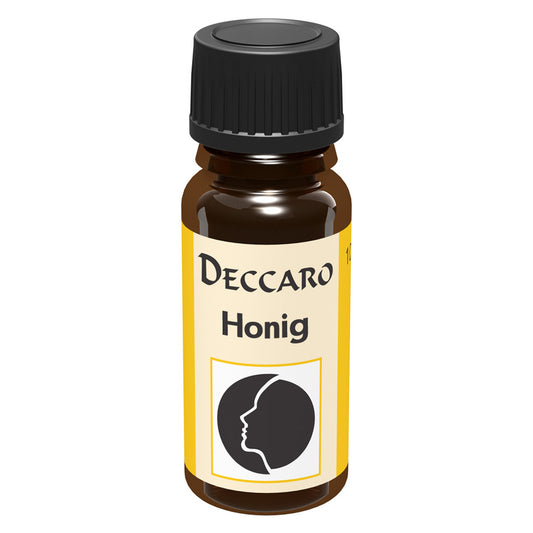 DECCARO Aromaöle zur Wohnraum-Aromatisierung. Inhalt 10ml, Parfüm-Öl Duftrichtung Honig, geschlossene Flasche