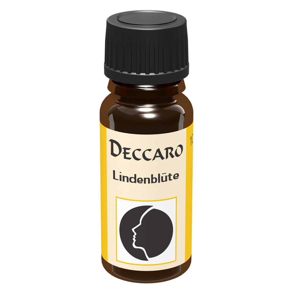 DECCARO Aromaöle zur Wohnraum-Aromatisierung. Inhalt 10ml, Parfüm-Öl Duftrichtung Lindenblüte, geschlossene Flasche