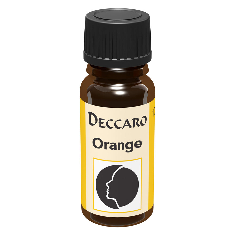 DECCARO Aromaöle zur Wohnraum-Aromatisierung. Inhalt 10ml, Parfüm-Öl Duftrichtung Orange, geschlossene Flasche