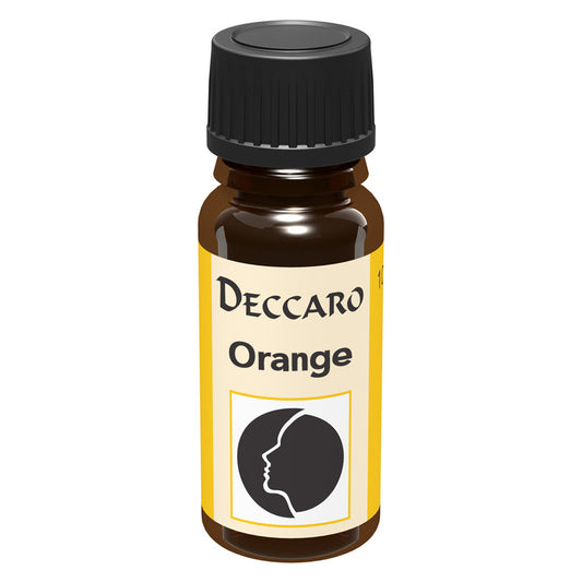 DECCARO Aromaöle zur Wohnraum-Aromatisierung. Inhalt 10ml, Parfüm-Öl Duftrichtung Orange, geschlossene Flasche