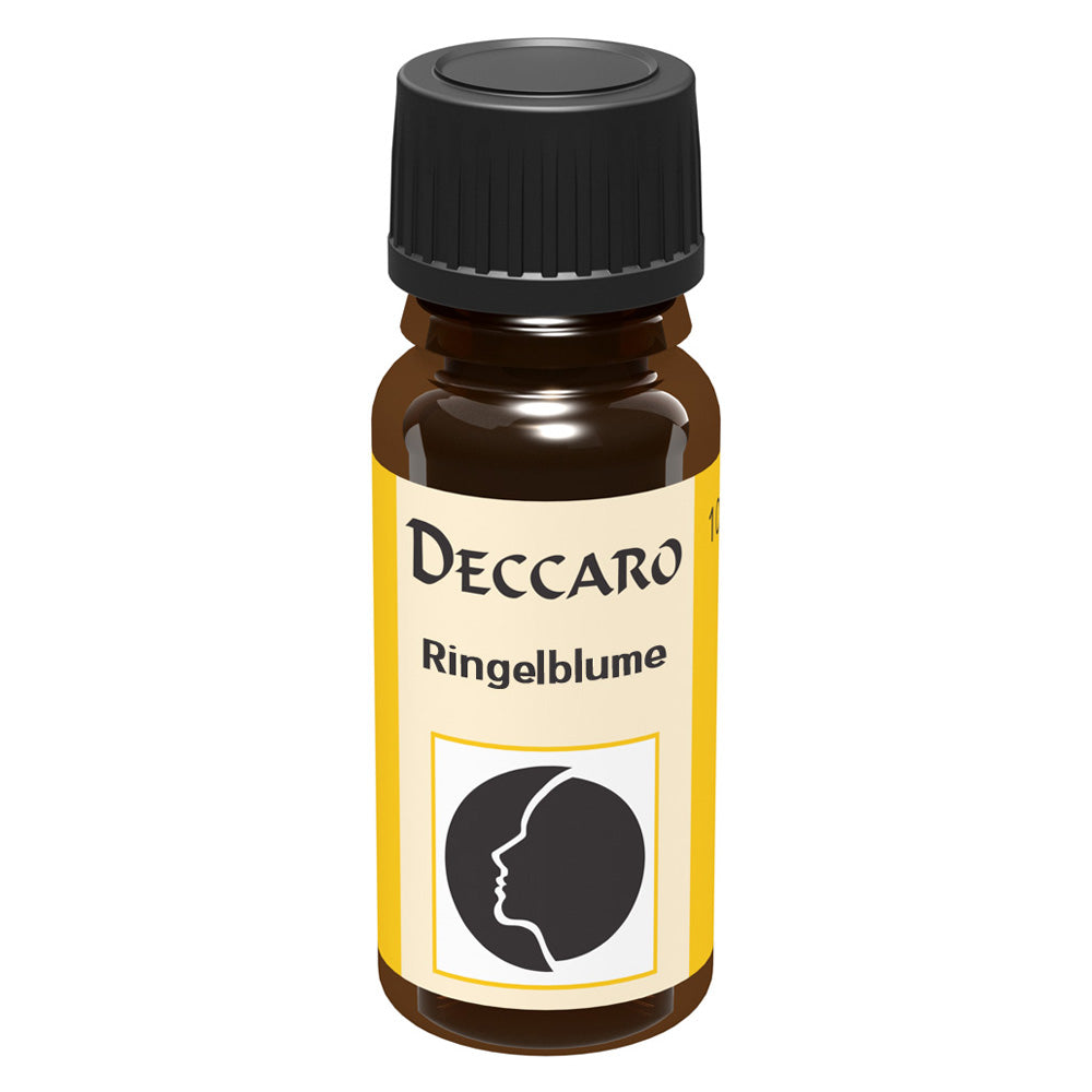 DECCARO Aromaöle zur Wohnraum-Aromatisierung. Inhalt 10ml, Parfüm-Öl Duftrichtung Ringelblume, geschlossene Flasche
