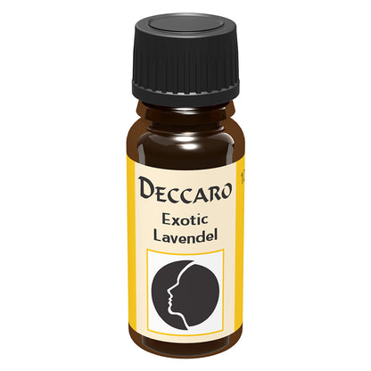 DECCARO Aromaöle zur Wohnraum-Aromatisierung. Inhalt 10ml, Parfüm-Öl Duftrichtung Exotic Lavendel, geschlossene Flasche