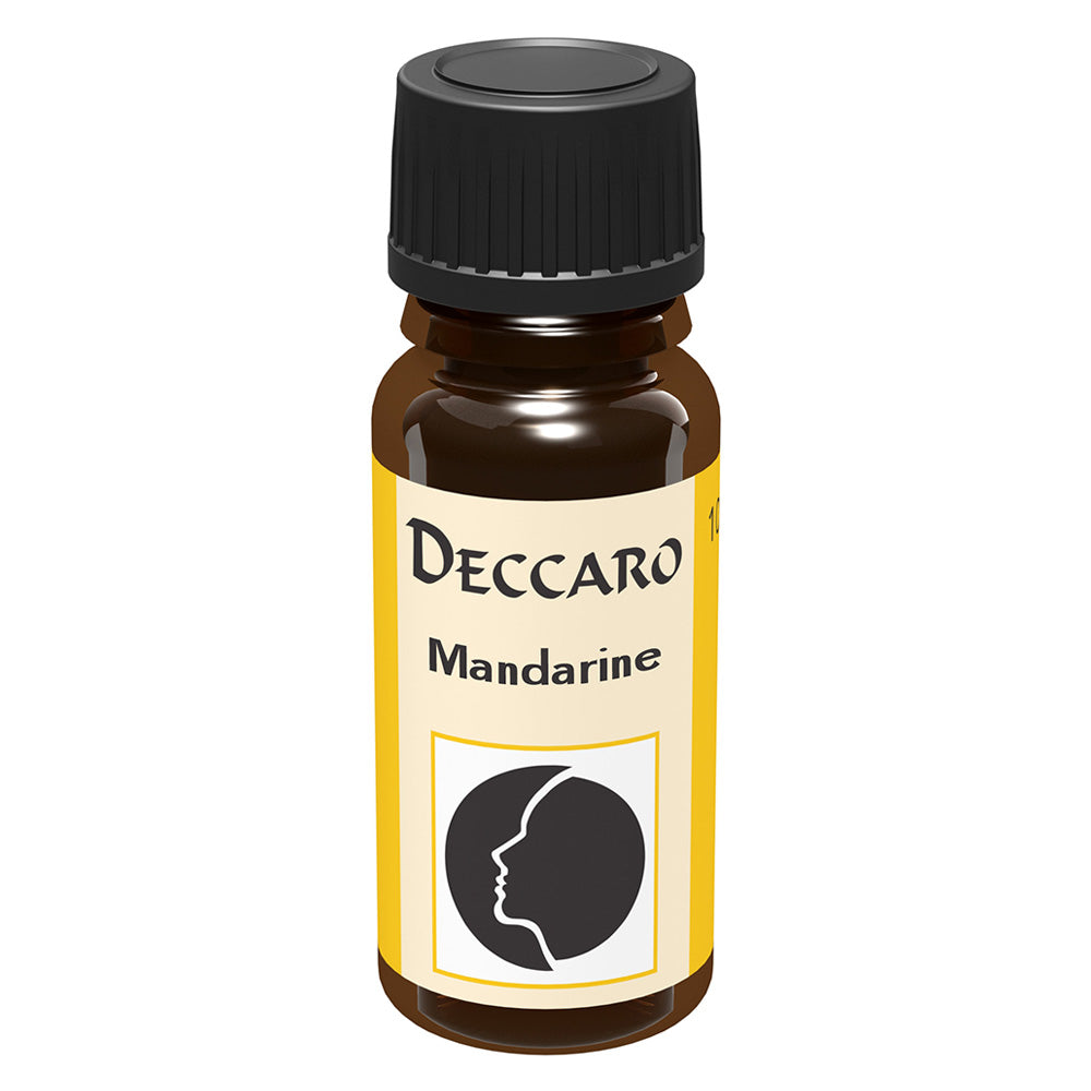 DECCARO Aromaöle zur Wohnraum-Aromatisierung. Inhalt 10ml, Parfüm-Öl Duftrichtung Mandarine, geschlossene Flasche