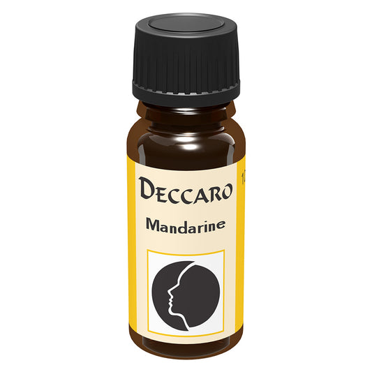 DECCARO Aromaöle zur Wohnraum-Aromatisierung. Inhalt 10ml, Parfüm-Öl Duftrichtung Mandarine, geschlossene Flasche