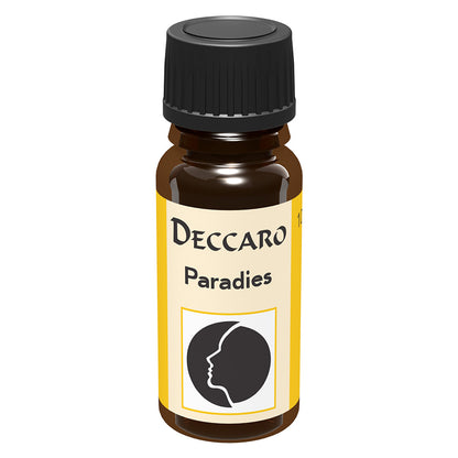 DECCARO Aromaöle zur Wohnraum-Aromatisierung. Inhalt 10ml, Parfüm-Öl Duftrichtung Paradies, geschlossene Flasche
