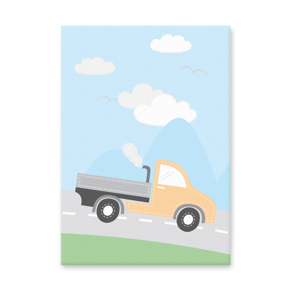 leinwand set "fahrzeuge", 3  motiv lkw, bunte optik