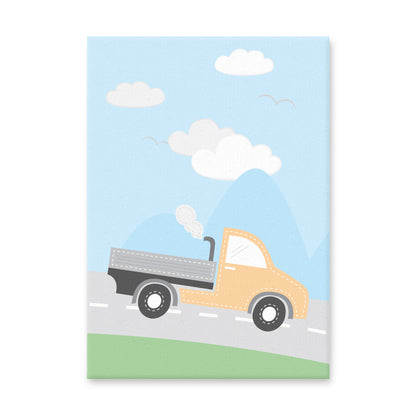 leinwand set "fahrzeuge", 3  motiv lkw, bunte optik