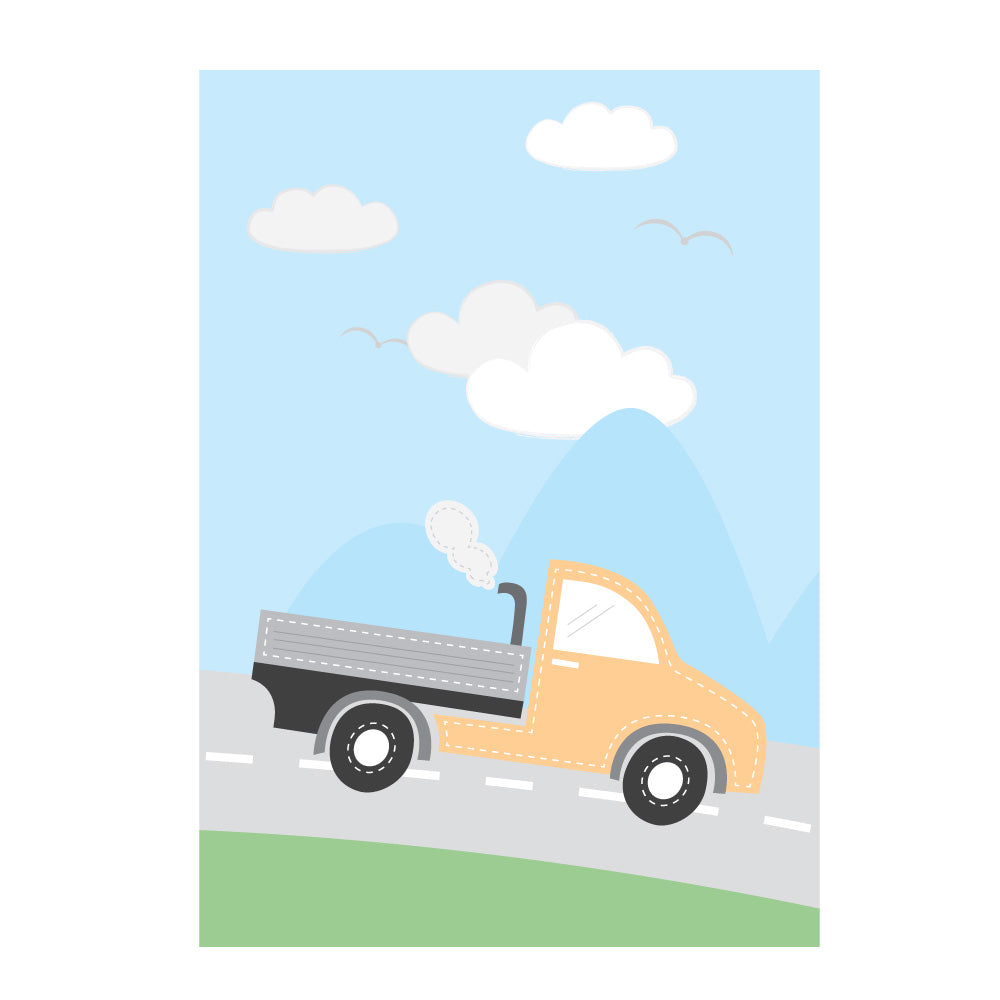 posterset "fahrzeuge", 3  motiv lkw, bunte optik