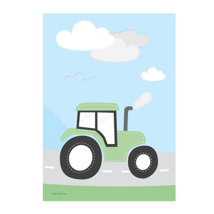 posterset "fahrzeuge", 3  motiv traktor, bunte optik