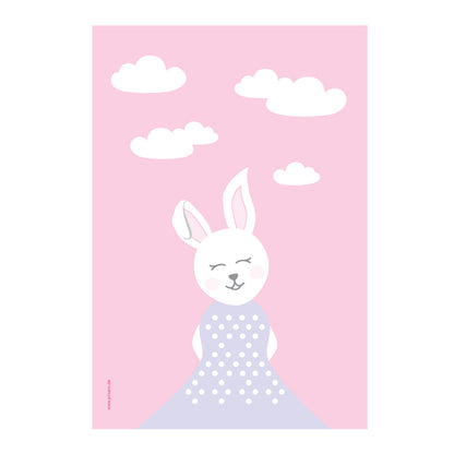 posterset "tier harmonie" motiv hase auf rosafarbenem hintergrund 