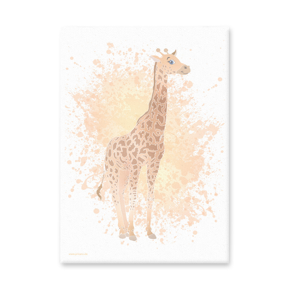 leinwand set "afrika tiere" motiv giraffe auf weißem hintergrund 