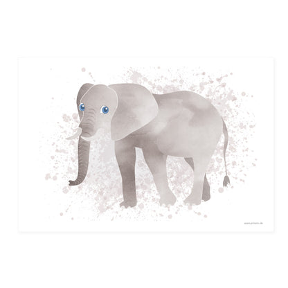 poster set "afrika tiere" motiv elefant auf weißem hintergrund 