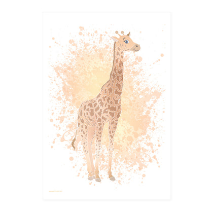 poster set "afrika tiere" motiv giraffe auf weißem hintergrund 