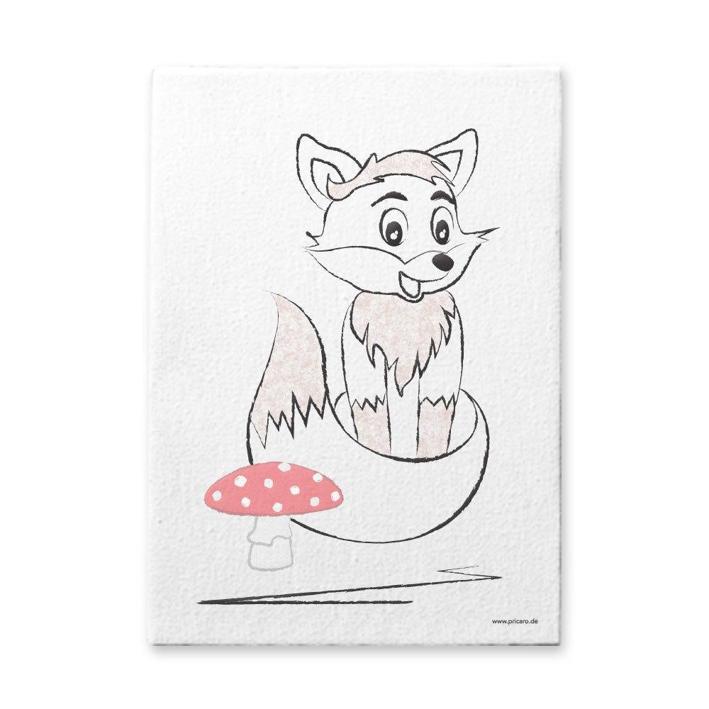 leinwand set "waldtiere", motiv fuchs auf weißem hintergrund