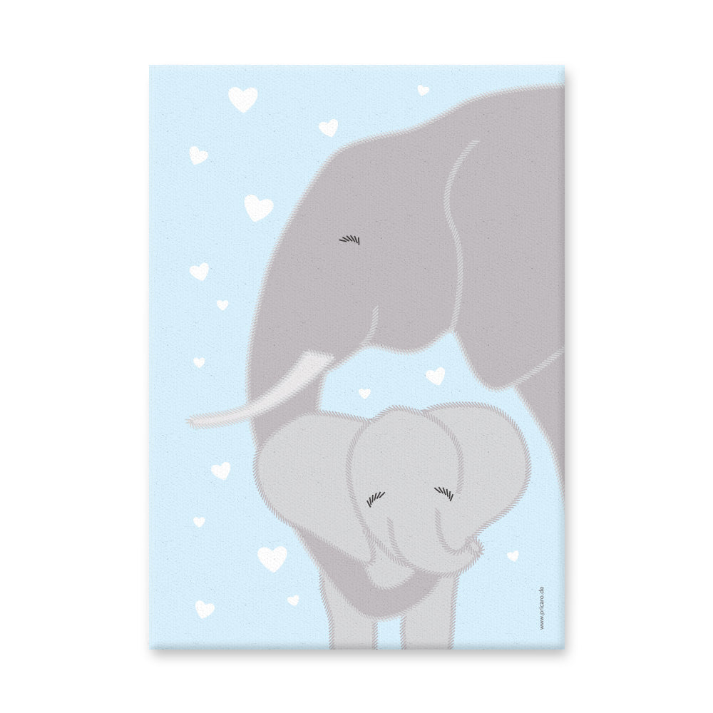 leinwand set "tierliebe", motiv elefantenmama mit kind