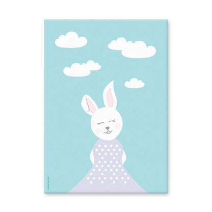 leinwand set "tier harmonie türkis" tiermotiv hase auf türkisfarbenem hintergrund