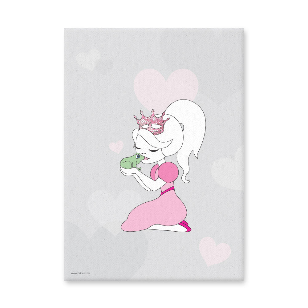 Leinwandset "wunschfee" motiv prinzessin küsst frosch