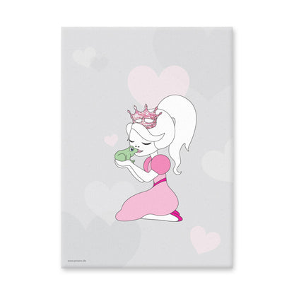 Leinwandset "wunschfee" motiv prinzessin küsst frosch