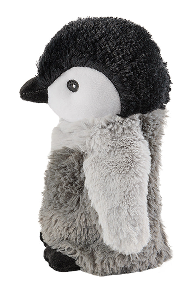 Warmies MINIS Baby-Pinguin, grau-weiß-schwarz, mikrowellengeeignetes Wärmestofftier, das Wärme speichert und angenehm duftet