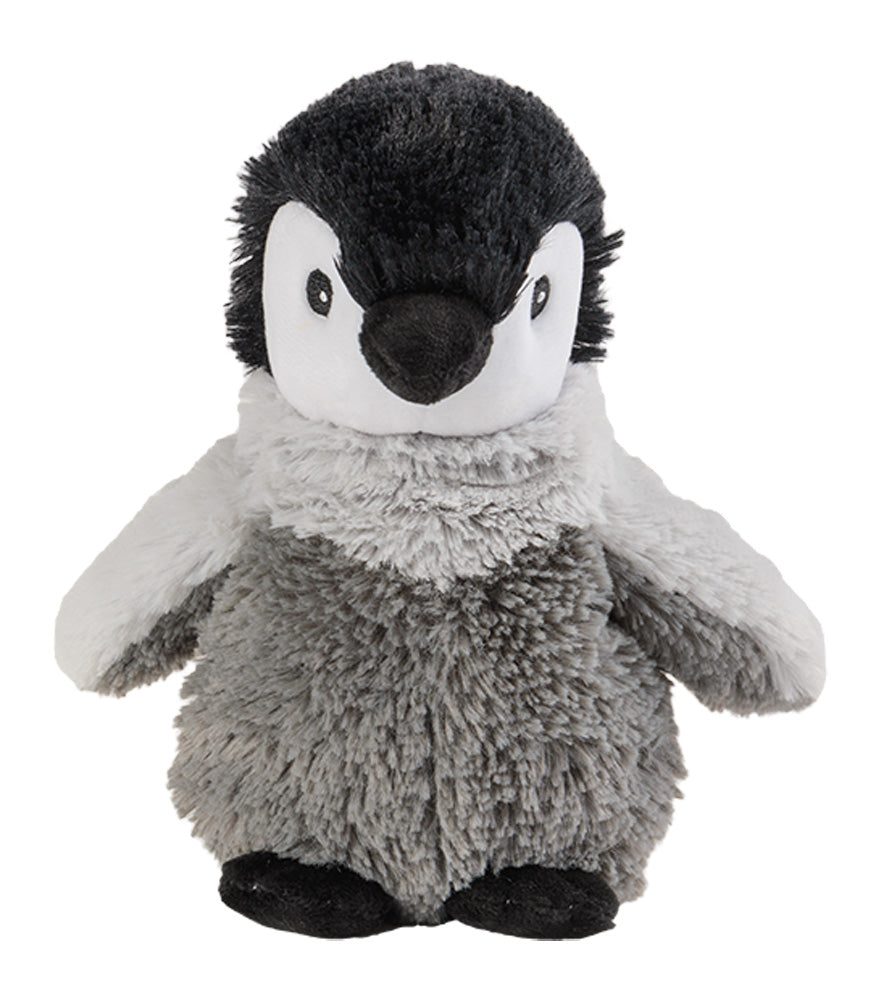 Warmies MINIS Baby-Pinguin, grau-weiß-schwarz, mikrowellengeeignetes Wärmestofftier, das Wärme speichert und angenehm duftet