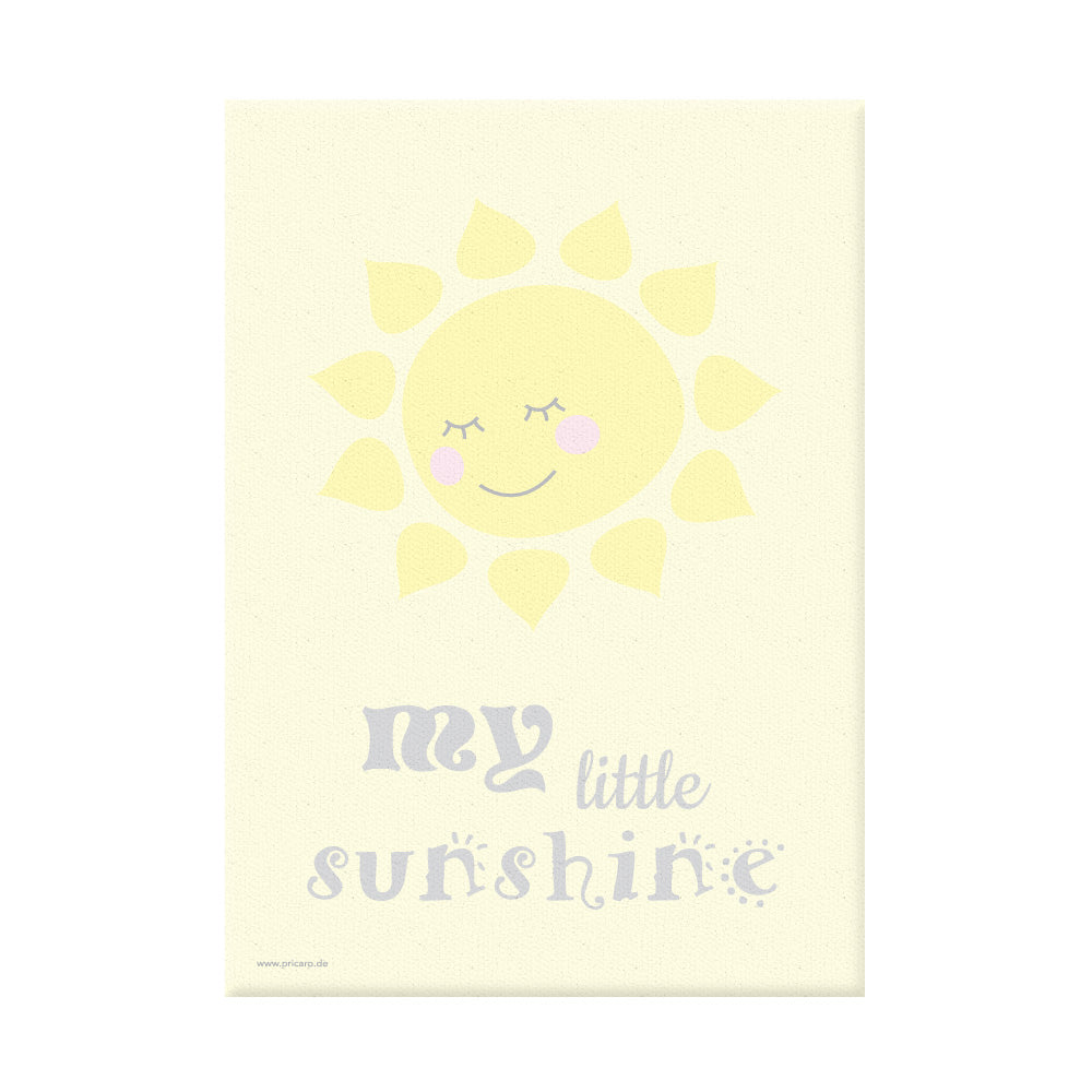 leinwand set "sonnemondstern", motiv sonne mit aufdruck "my little sunshine"