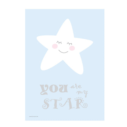 posterset "sonnemondstern", motiv stern mit aufdruck "you are my star"