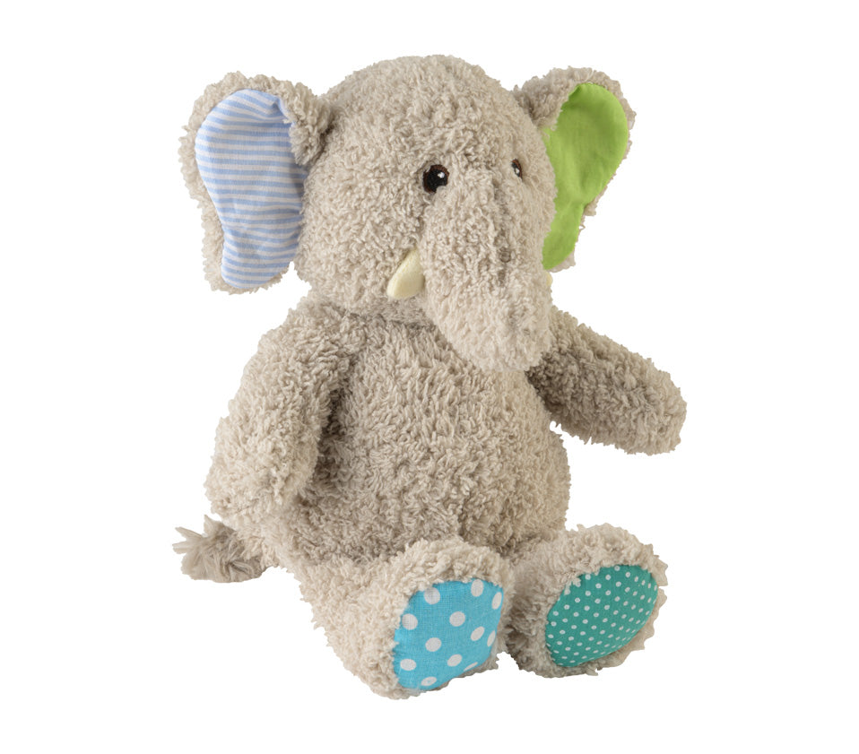 Warmies MINIS Baby-Elefant sitzend, grau-bunt, mikrowellengeeignetes Wärmestofftier, das Wärme speichert und angenehm duftet