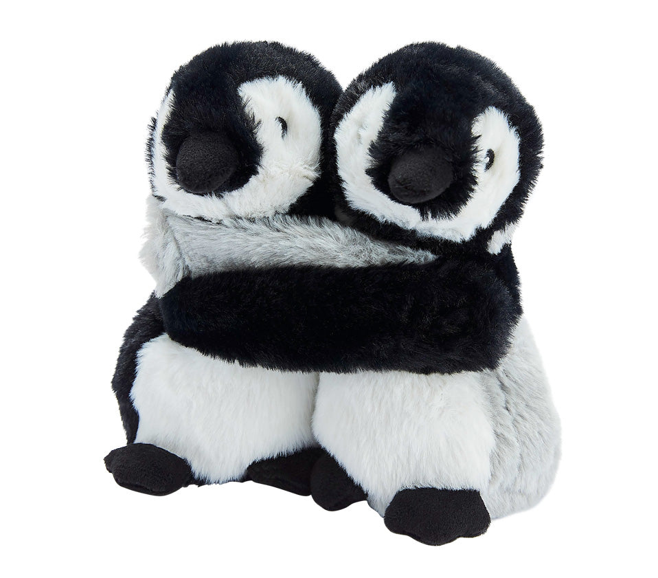 Warmies Kuschel-Freunde Pinguine, schwarz-grau/weiß, mikrowellengeeignetes Wärmestofftier, das Wärme speichert und angenehm duftet
