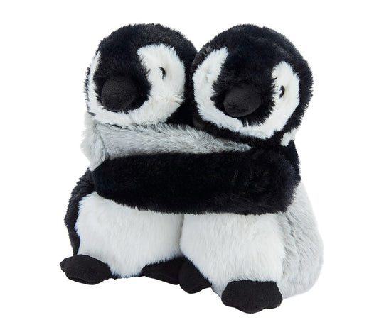Warmies Kuschel-Freunde Pinguine, schwarz-grau/weiß, mikrowellengeeignetes Wärmestofftier, das Wärme speichert und angenehm duftet