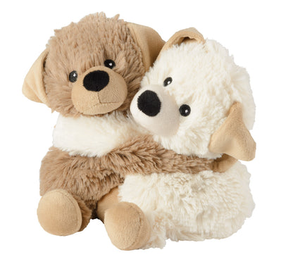 Warmies Kuschelfreunde Hunde, braun-weiß, mikrowellengeeignetes Wärmestofftier, das Wärme speichert und angenehm duftet