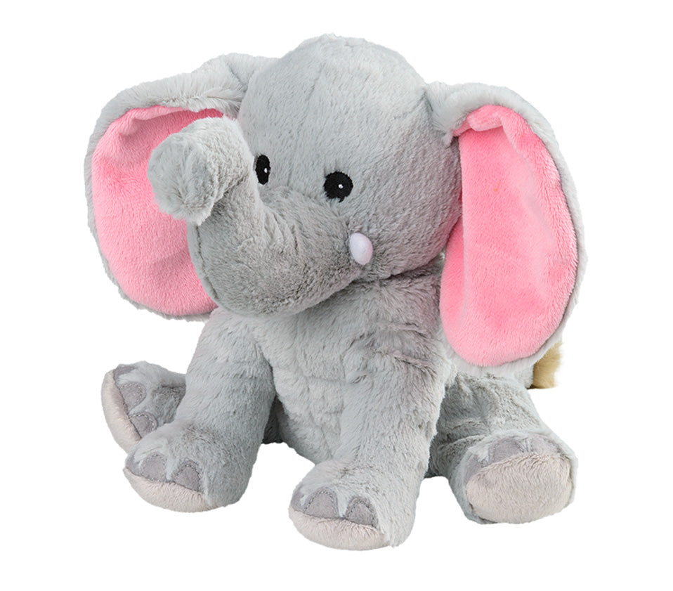 Warmies Elefant, sitzend, grau-rosa, mikrowellengeeignetes Wärmestofftier, das Wärme speichert und angenehm duftet