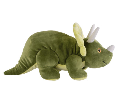 Warmies Triceratops, grün, mikrowellengeeignetes Wärmestofftier, das Wärme speichert und angenehm duftet