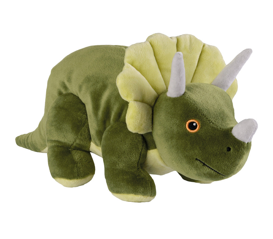 Warmies Triceratops, grün, mikrowellengeeignetes Wärmestofftier, das Wärme speichert und angenehm duftet