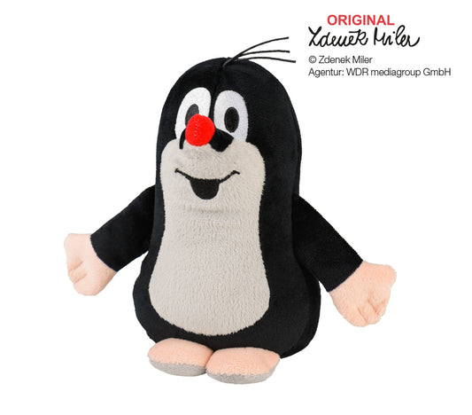 Warmies Der kleine Maulwurf aus der Zeichentrickserie, schwarz-grau, mikrowellengeeignetes Wärmestofftier, das Wärme speichert und angenehm duftet