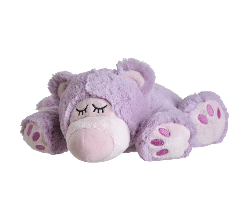 Warmies Sleepy Bear, lila, mikrowellengeeignetes Wärmestofftier, das Wärme speichert und angenehm duftet