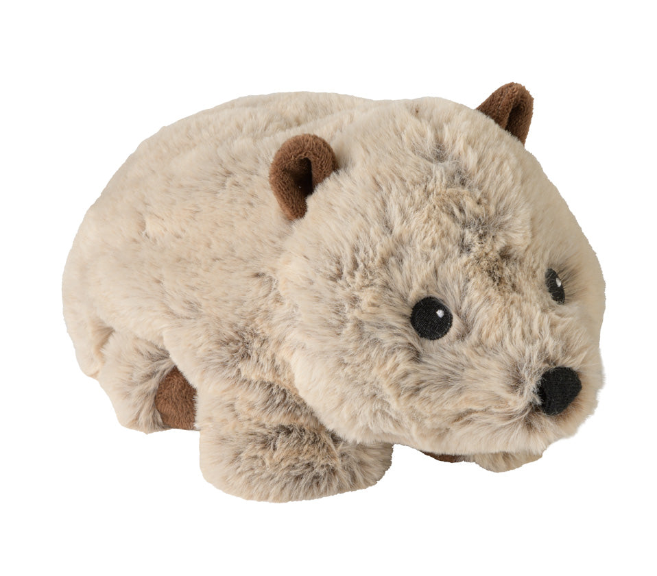Warmies Wombat, beige-braun, mikrowellengeeignetes Wärmestofftier, das Wärme speichert und angenehm duftet