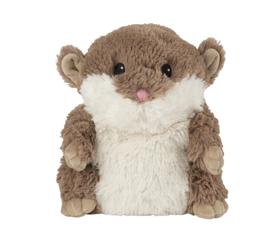 Warmies Hamster, braun-weiß, mikrowellengeeignetes Wärmestofftier, das Wärme speichert und angenehm duftet