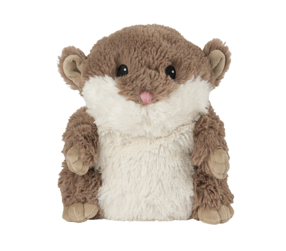 Warmies Hamster, braun-weiß, mikrowellengeeignetes Wärmestofftier, das Wärme speichert und angenehm duftet
